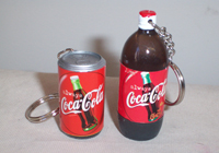 Coke Can (4cm) and Bottle (6.5cm) Keyring